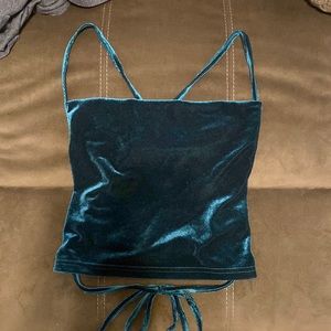 Adjustable turquoise top